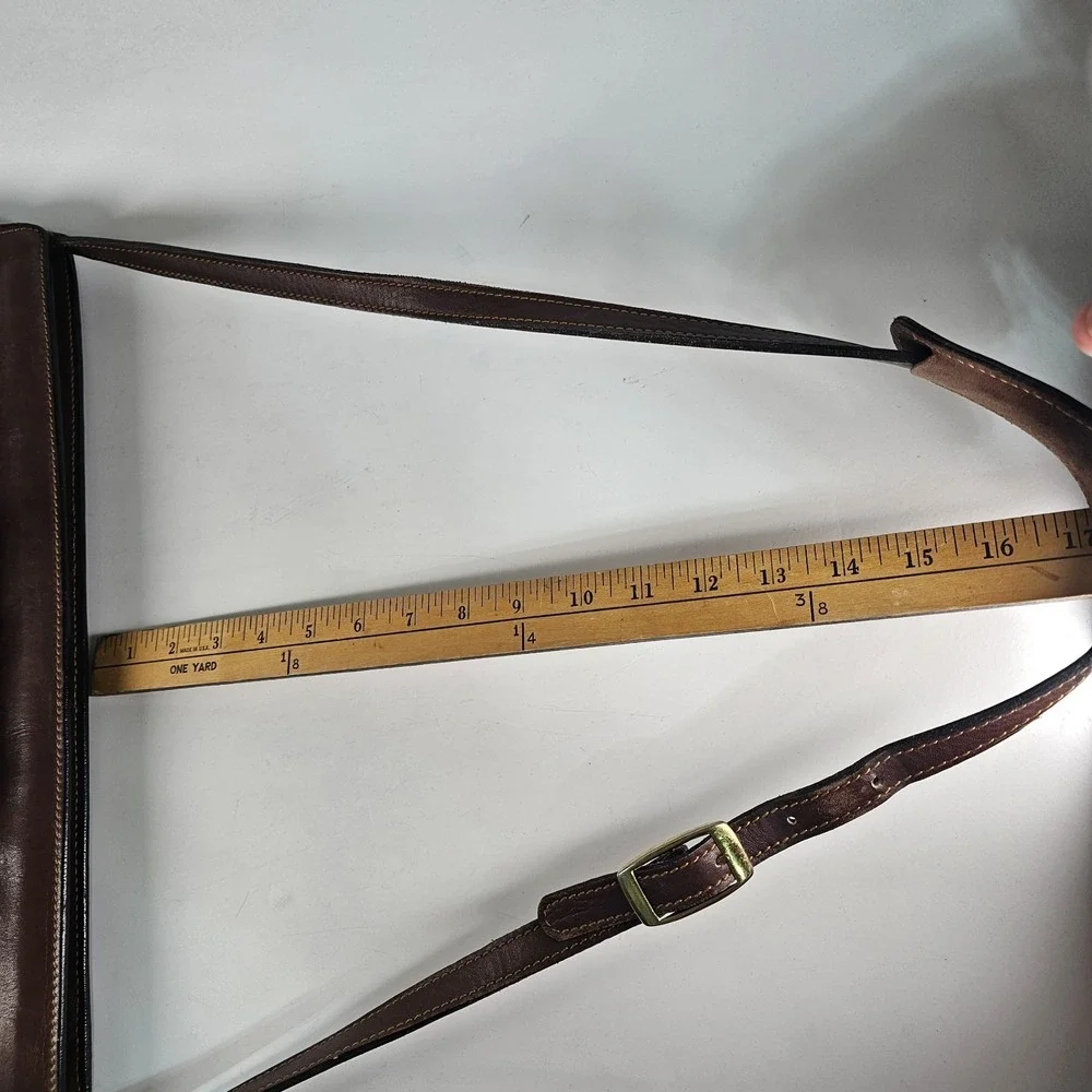 Joseph Daniel Belting Leather Briefcase Single Gusset Retractable Handles USA